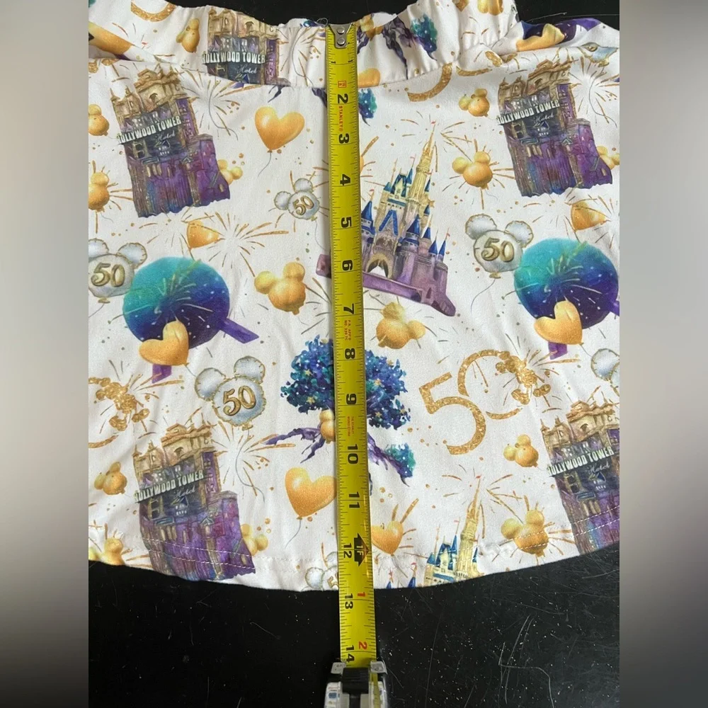 Disneyworld Anniversary swing skirt & crop top set mickey minnie mouse castle - Picture 9 of 10
